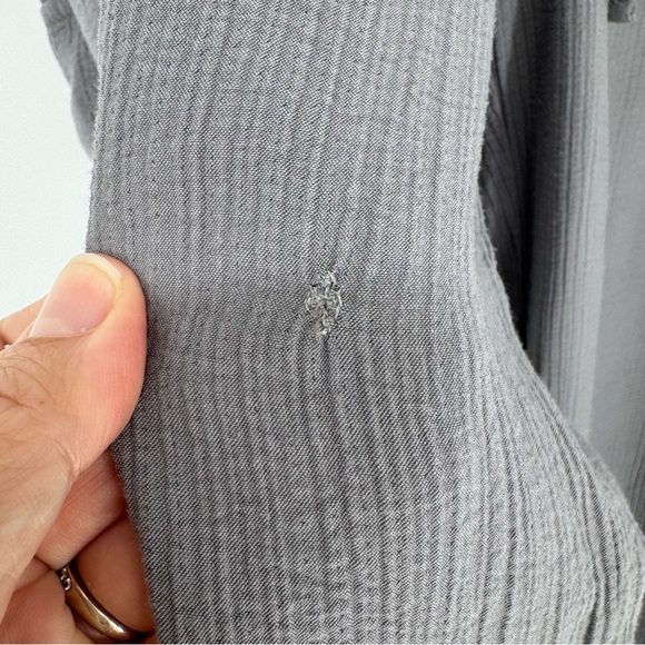 GAP Size XL TALL High Rise Crinkle Texture Pull-On Wide Leg Cargo Pants Grey - Picture 11 of 16